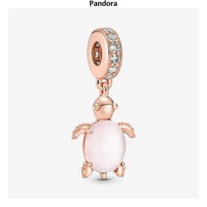 Pandora Murano Glass Pink Sea Turtle Dangle Charm